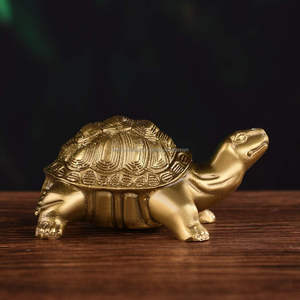 Top Sellar Brass Millennium Turtle Statue Gold <b>Desk</b> Home Indoor Outdoor Decorative Collectible <b>Gifts</b> for Elders 4 Inch - Product Image 3
