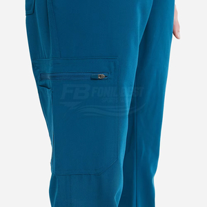 Ensemble de tenue médicale pour femmes, extensible, haut à col en V, pantalon droit, pour hôpital et clinique - Product Image 2
