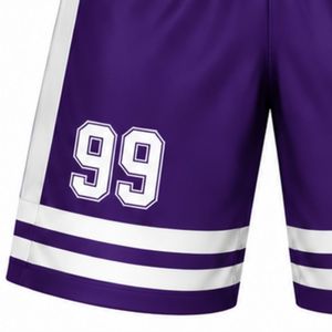 Men Purple Sublimated Ice Hockey <b>Shorts</b> <b>Polyester</b> Striped Athletic Team Sports <b>Shorts</b> Training Game Wear Sports Clothing - Product Image 5
