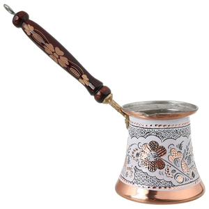 Traditional Engraved Copper Turkish Coffee Pot Vintage Stovetop Cezve Ibrik Coffee <b>Maker</b> With Wooden Handle For Wholesale Price - Product Image 4