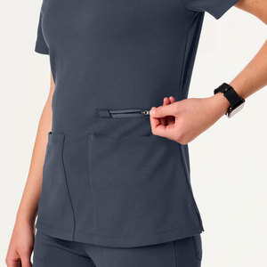 New Fashion Women's <b>Scrub</b> <b>Tops</b>-Comfortable Breathable Knitted Plus Size Customized Color Logo OEM Service Hospital Needle - Product Image 3