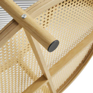 Ensemble de 2 tables basses en rotin de style bohème avec plateau rond en verre et cadre en métal pour la décoration du salon - Product Image 2