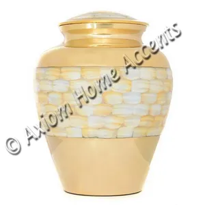 Elegante urna de latón tallada a mano para cenizas con superficie brillante para honrar recuerdos queridos por Axiom Home Accents Design - Product Image 5