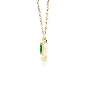 14K Solid Gold Natural <b>Emerald</b> Interlocking Circle <b>Pendant</b> Necklace With Diamond Accents Fine Jewellery Neo Heritage - Product Image 4