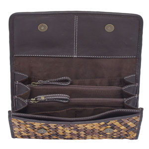 Bolso de mano de cuero suave tejido a mano para mujer, bolso de mano horizontal trenzado para mujer, fabricante mayorista de la India - Product Image 4