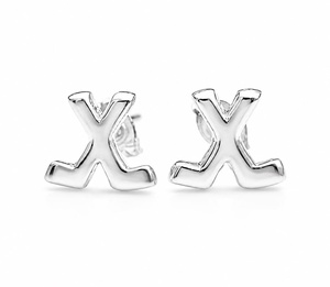 925 Sterling Silver Hockey <b>Stick</b> Stud Earrings 7x8mm 14K Gold Plated Minimalist Hockey Player Gift Unisex - Product Image 2