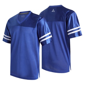 Camiseta Deportiva de Fútbol Americano para Hombre Healy Negra, Cuello en V, Transpirable, de Malla, Manga Corta, Estilo Rugby - Product Image 1