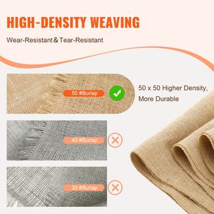 Rotolo di Tessuto in Iuta ad Alta Densità 14 x 30 piedi, Tessuto Naturale in Juta per Avvolgere Alberi e Realizzare Sacchi, Tipo Intrecciato - Product Image 3