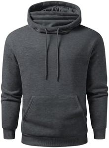Sudadera con Capucha Gris Oscuro para Hombre, Corte Regular, Algodón French Terry, Casual, Invierno, Ecológica, Diseño con Bolsillos, Tejido de Punto, Manga Larga - Product Image 2