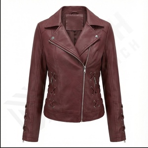 Newest <b>Design</b> Women Leather Jackets Stylish Fitting Waterproof Winter Fashion Custom Knitted Breathable - Product Image 2