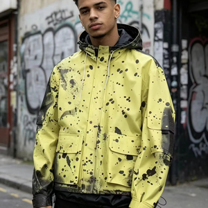 Veste d'extérieur pour homme en nylon personnalisable avec logo, tissu doux thermosensible changeant de couleur, à capuche et fermeture éclair, imperméable - Product Image 6