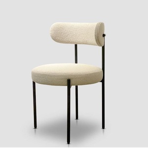 เก้าอี้รับประทานอาหารแบบทันสมัยขาโฟมเคลือบผงสีดำสีเหลืองอำพัน - Product Image 1