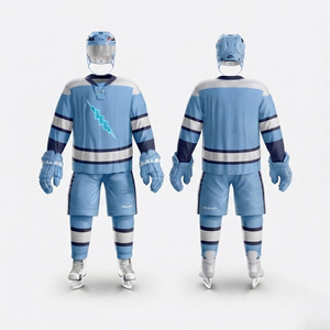 Ensemble uniforme de hockey sur glace haut de gamme pour homme – Maillot sublimé à col en V et pantalon, manches longues, évacuation de l'humidité, toutes saisons, vêtements de sport pour adulte - Product Image 6