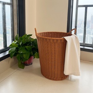 Woven <b>Rattan</b> Hand-braided Laundry <b>Basket</b> Storage Bin - Wholesale Price - Product Image 1