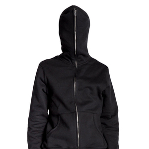 Sudadera con capucha y cremallera completa para hombre, 360 GSM, forro polar de algodón, peso pesado, ajuste holgado, estilo urbano de invierno, con máscara, cremallera, personalizada OEM - Product Image 2