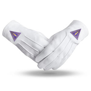 Gants de cérémonie traditionnels en coton blanc pour les réunions rituelles des fraternités, doux, confortables et respirants. - Product Image 6
