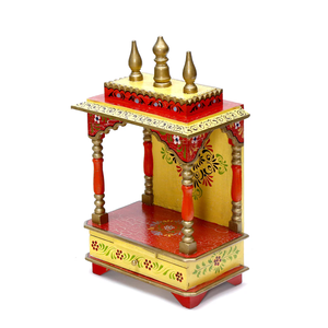 Solid Wood Pooja <b>Mandir</b> | Handmade Wooden Temple for Home | Hindu Prayer Altar | Indian Home Decor Living room KA844 - Product Image 3