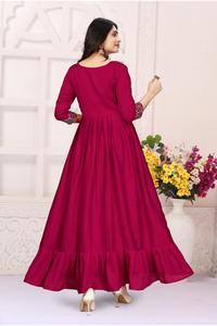 Vestido de Fiesta Elegante de Diseño Indio, Tela de Seda Vichitra con Estampado Digital, Estilo Bollywood, Casual, Último Modelo Exclusivo - Product Image 2