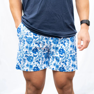 Shorts en coton à imprimé floral pour homme, taille mi-haute, élastique, respirant, décontracté, avec poches, shorts de sport légers pour l'entraînement - Product Image 3