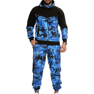 Custom Made Winter Streetwear Gray <b>Camouflage</b> Zipper Tracksuit 100% Cotton Polyester Fleece Camo Design Unisex Zip Up Tracksuits - Product Image 3