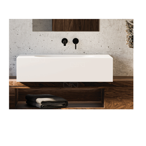 Lavabo de Baño Rectangular de Mármol para Montar en Encimera, Mueble de Madera, Diseño Moderno, Acabado Dorado, Fácil de Limpiar - Product Image 4