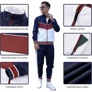 Conjunto de chaqueta y pantalones con bolsillo en la manga para teléfono, cordón elástico en el dobladillo, chándal cortavientos - Product Image 3