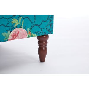 Fauteuil d'appoint au design floral moderne, pieds en bois rétro, confortable et rembourré, pour salon et chambre, canapé individuel doux - Product Image 4