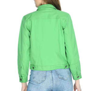 Veste en jean tricotée pour femme, mode automne/hiver, coupe classique, décontractée, coupe-vent, personnalisable, fermeture à boutons recouverts, poches, 100% coton - Product Image 3