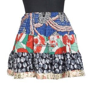 2026 New Arrival Ladies Cotton Mini <b>Skirt</b> Vintage Indian Boho Hippie Mini Length Patch Work Cotton Mini <b>Skirt</b> Boho Stylish Multi - Product Image 2