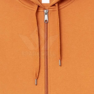 Sweat à capuche zippé intégral orange pour homme en coton molletonné, couleur unie, décontracté, avec logo frontal et poche, coupe oversize, idéal pour l'hiver - Product Image 6