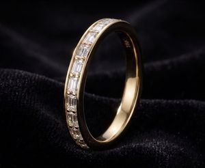 Anillo de Compromiso Solitario de Lujo con Diamante Cultivado en Laboratorio, Corte Esmeralda, Oro Amarillo Sólido de 18K, Diamante Blanco de 1.3ct, Certificado IGI, para Mujer - Product Image 4