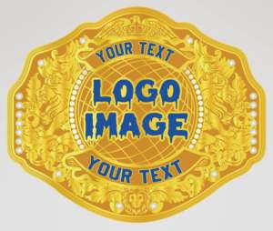 Cinturón de Campeonato Internacional de Lucha Libre Lions, Correa Negra, Placas Metálicas Doradas, Equipo Deportivo Personalizado - Product Image 3