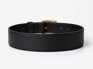 Ceinture en cuir véritable pour homme, en cuir de vachette noir, avec boucle en laiton, écologique, durable, robuste, logo personnalisé, vente en gros OEM - Product Image 3