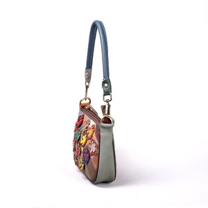 Ando Bag Genuine Cowhide Leather <b>Small</b> Crossbody Bag for Women Floral Applique Multicolor Patchwork Shoulder <b>Handbag</b> - Product Image 2