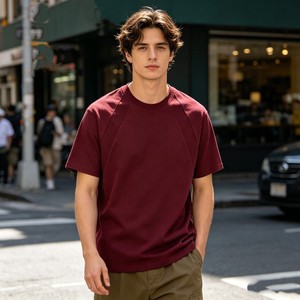 T-shirt pour homme en coton à manches courtes, délavé, style streetwear décontracté, coupe ample, doux et confortable pour tous les jours - Product Image 2