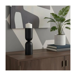 <b>Black</b> Iron Taper <b>Candlestick</b> Holder With Wavy Design For Home Decoration - Product Image 4