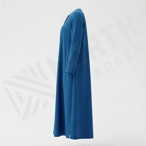 2025 OEM Kimono Abaya pour femmes musulmanes, en tissu polyester épais, doux et très extensible, col en V, manches longues, pour fêtes, Ramadan, mariages - Product Image 3