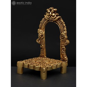5 "petit trône de Kirtimukha en laiton fait à la main oeuvre de Sculpture indienne pour la maison et le temple fabriqué en Inde - Product Image 3