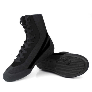 Calzado de Boxeo de Cuero de Alta Calidad, Ajustable y Personalizable, Transpirable, con Agarre para Todo Clima, Diseño de Color Sólido para Uso en Exteriores - Product Image 2