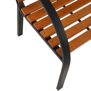 Panca da Giardino/Patio da Esterno da 48 Pollici con Seduta in Legno Massello e Telaio in Acciaio Forato, Tipo di Prodotto: Cappotti da Donna - Product Image 5
