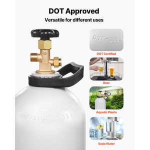 Nuovo Cilindro in Lega di Alluminio da 20 Libbre con Valvola CGA320, Maniglia a Pressione Regolabile, Serbatoio d'Aria CO2 da 2L per Verniciatura a Spruzzo 150 bar - Product Image 6