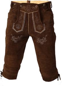Auténtico cuero Lederhosen largo negro bávaro hombres Oktoberfest Lederhosen - Product Image 5