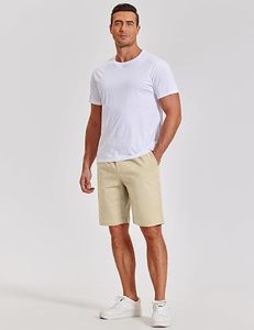 Shorts chino pour homme, taille mi-haute, à boutons, anti-humidité, extensibles, style décontracté chic, pour l'été, avec logo personnalisé, pour le golf - Product Image 5