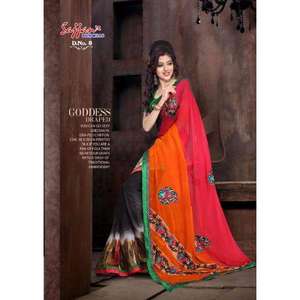 Precioso sari indio para fiestas, para mujeres, ideal para festivales, ceremonias y bodas. - Product Image 1