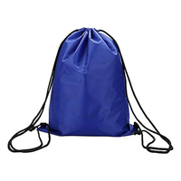 Sac à dos à cordon personnalisé avec logo, poches latérales en filet, poche avant zippée, sac de sport imperméable léger en polyester