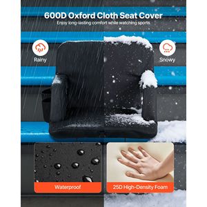 Sedia da Stadio Regolabile a 6 Angolazioni con Cuscino da 85 cm, Sedia da Tribuna con Supporto per la Schiena e Braccioli, Sedia da Spiaggia Larga - Product Image 2