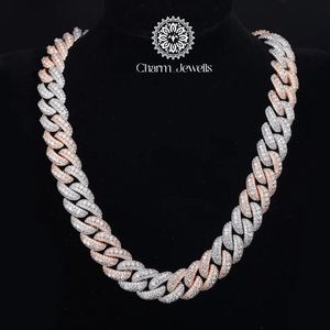 Charm Jewells Moissanite <b>Statement</b> <b>Necklace</b> 14K Gold Plated Link Chain IGI Certified Hip Hop Luxury Unisex Party Jewelry - Product Image 1