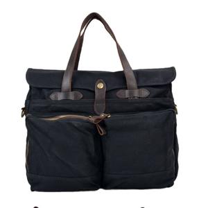 Sac fourre-tout en cuir et toile, broderie ouverte, imperméable, vintage, pour voyage et shopping, sac à bandoulière grande capacité, durable LCTB-0035 - Product Image 6