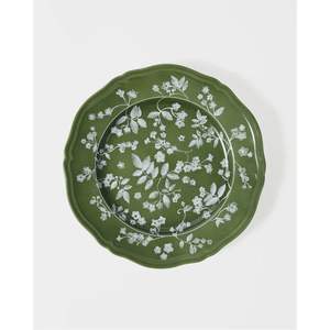 Assiette de Présentation Métallique Florale Verte 13'' Style Vintage à Bord Festonné en Acier pour Mariages, Événements et Décoration de Table – Vente en Gros - Product Image 2