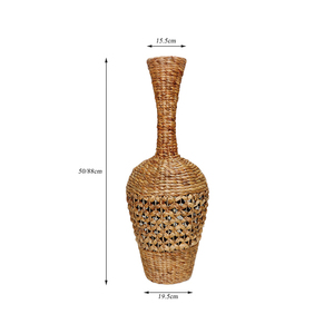 Tall Woven Plant Fiber Floor <b>Vase</b> Amphora Shape Bohemian Design for Floral Display - Product Image 2